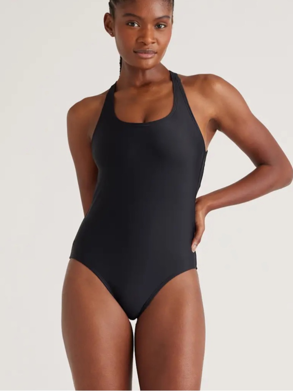 NWT Quince Italian Cross-Back One Piece Swimsuit